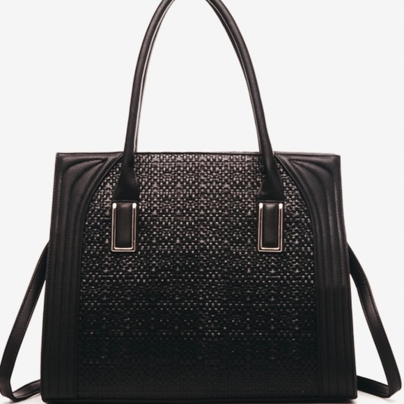 Weave Large Black Tote - Picture 1 of 3